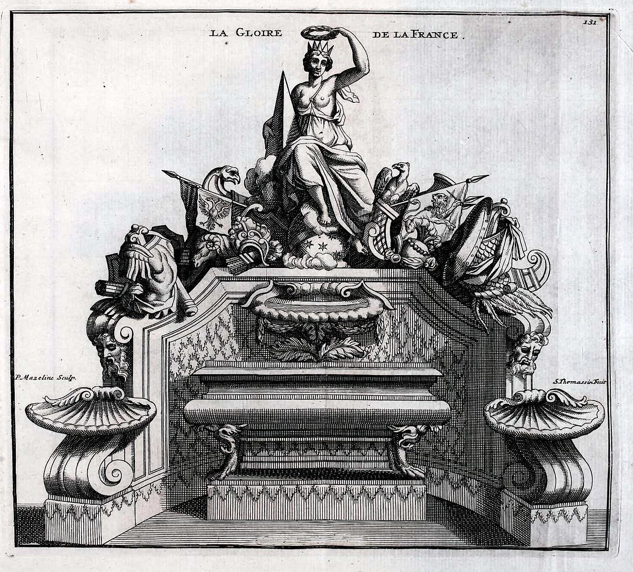 Simon Thomassin, La Gloire De La France, stampa francese, 1724 1377384
