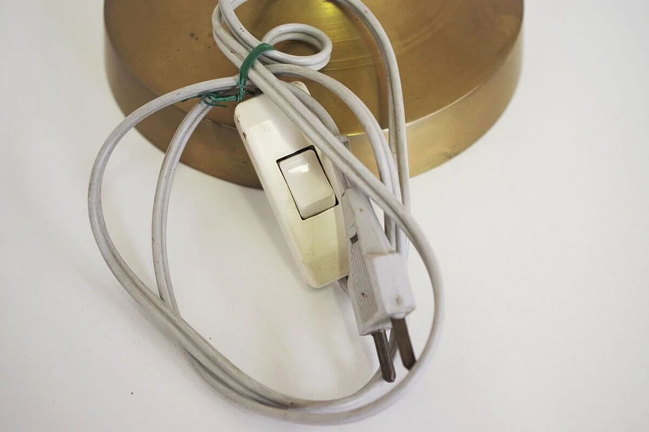 Pair of Hats lamps in mahogany, brass and cotton, 1950s 1377397