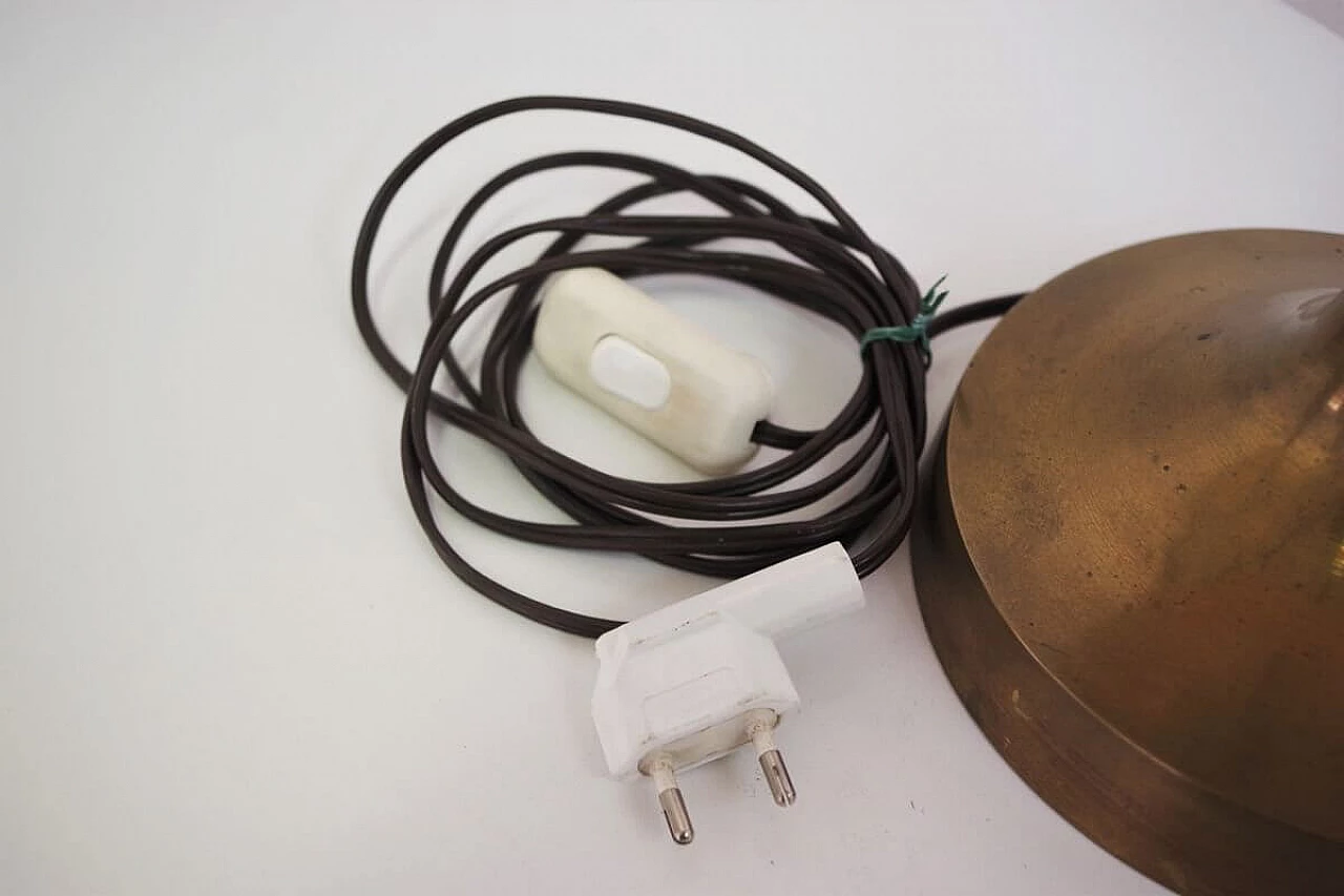 Pair of Hats lamps in mahogany, brass and cotton, 1950s 1377399