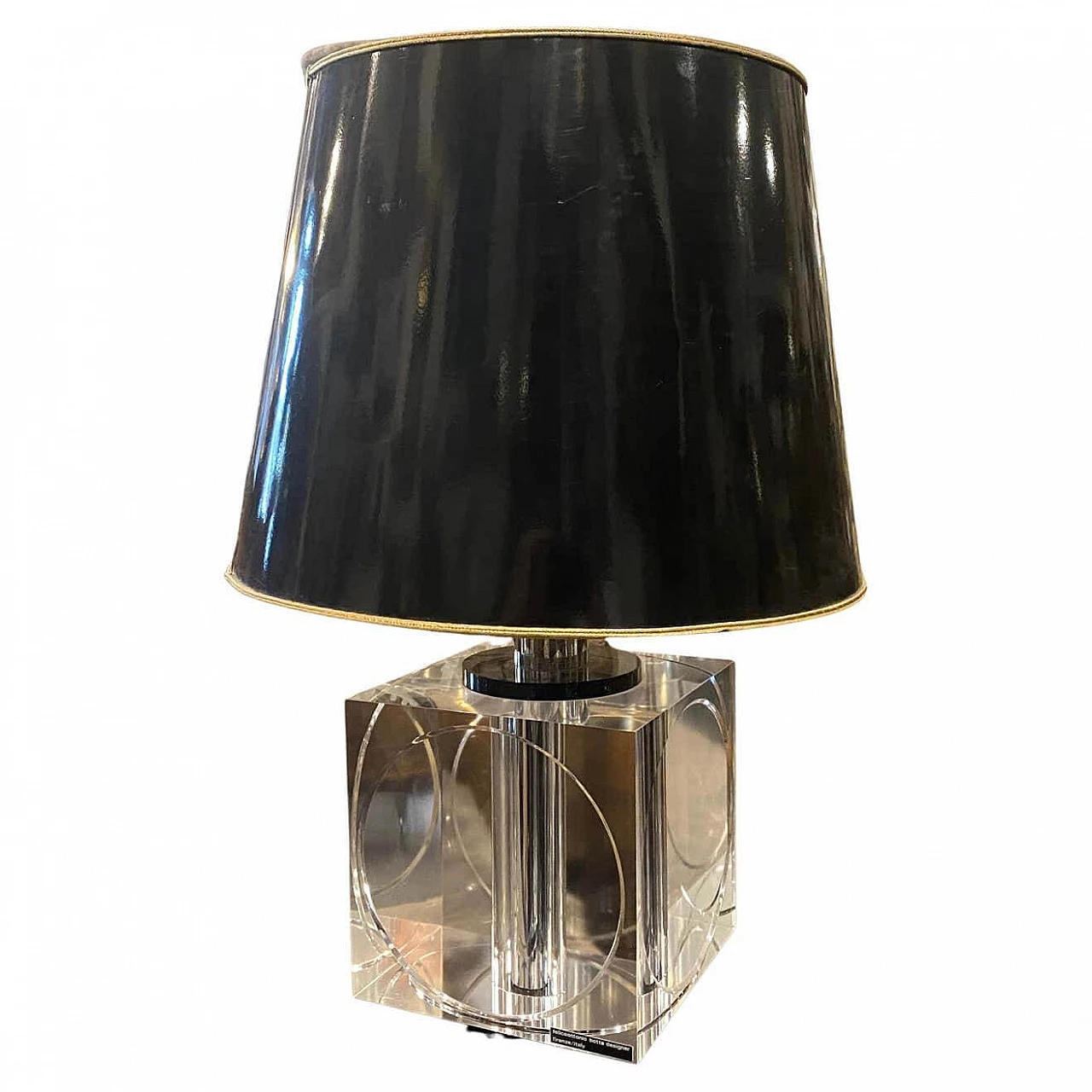 Lampada da tavolo con base in lucite di Felice Antonio Botta, anni '70 1377412