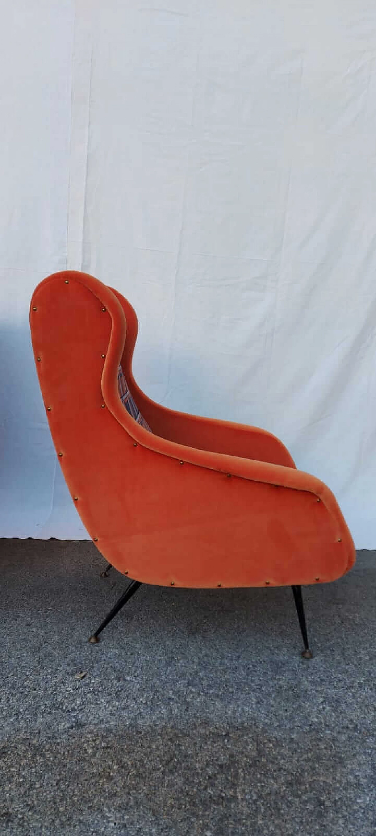 Pair of multicoloured velvet armchairs, 1960s 1377719