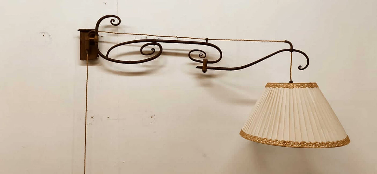 Adjustable wall lamp with lampshade, 1980s 1377812