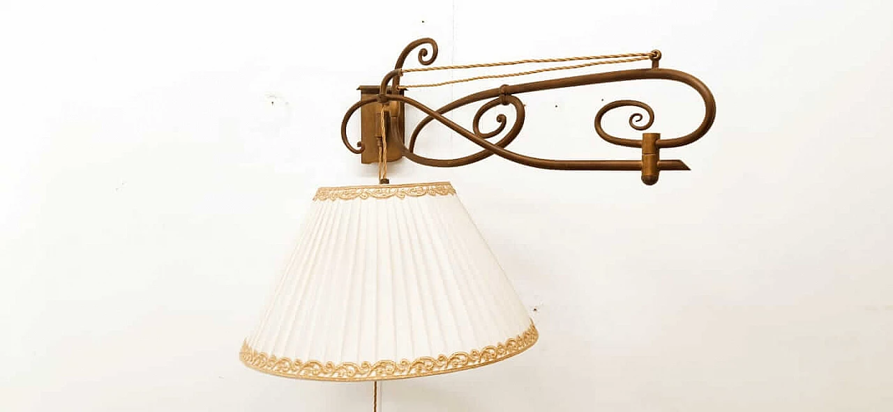 Adjustable wall lamp with lampshade, 1980s 1377816