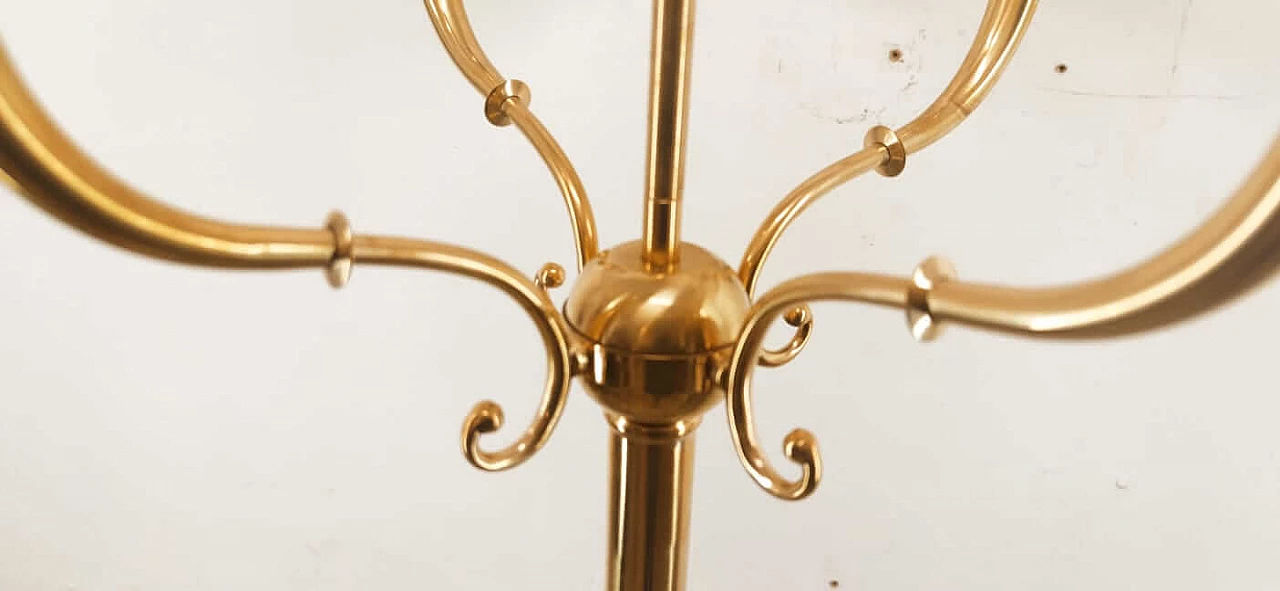 Lampada da terra in ottone con 4 luci, anni '50 1377866