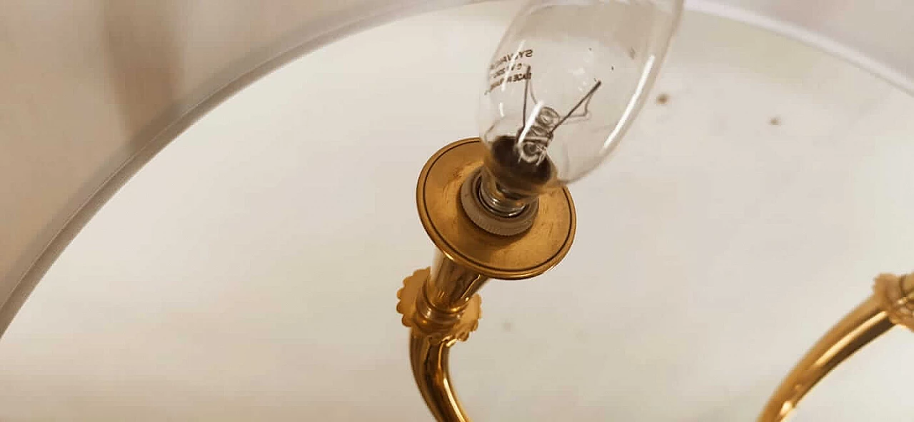 Lampada da terra in ottone con 4 luci, anni '50 1377869