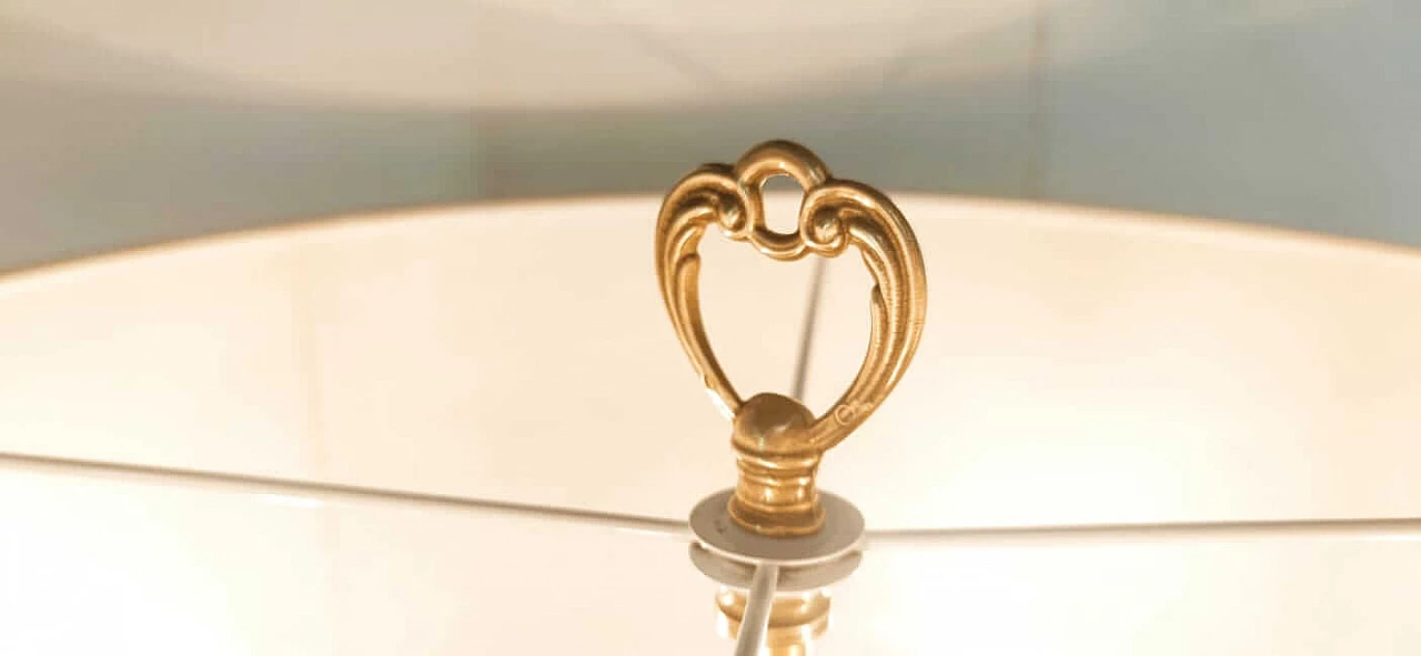 Lampada da terra in ottone con 4 luci, anni '50 1377870