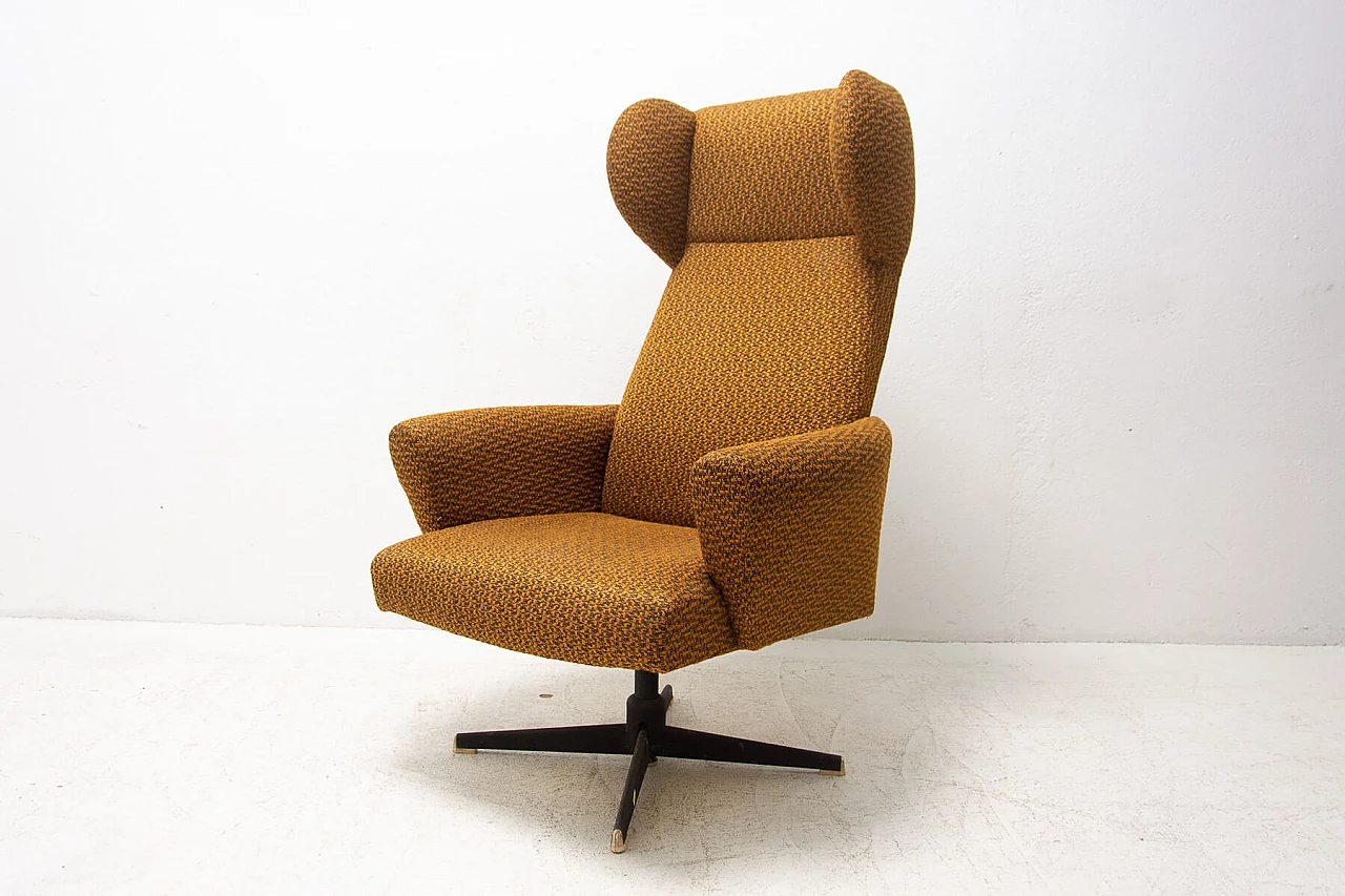 Czechoslovak swivel armchair with iron base, 1970s 1378165