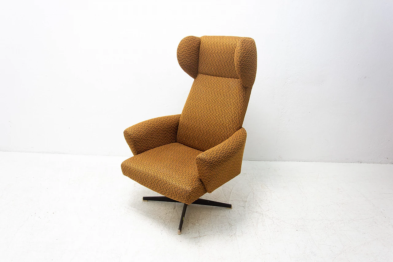 Czechoslovak swivel armchair with iron base, 1970s 1378166