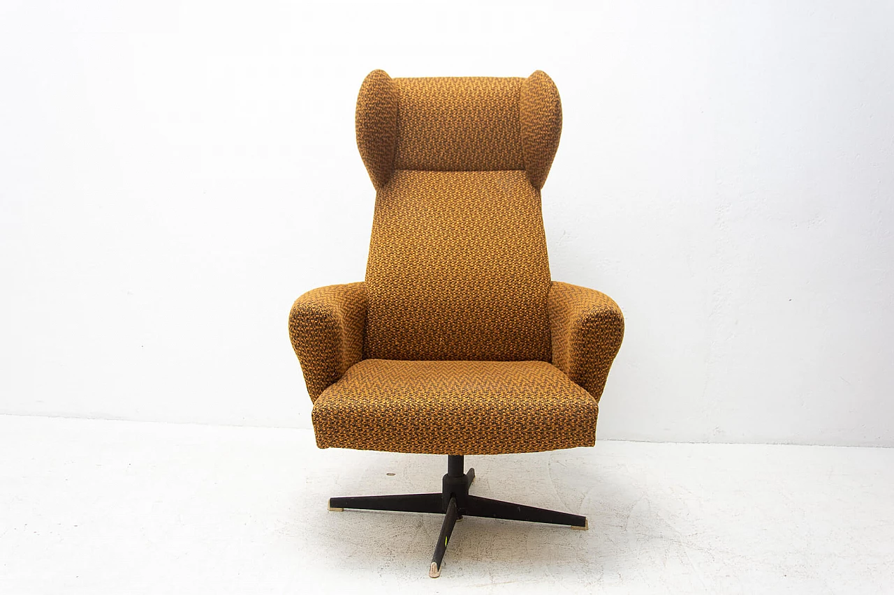 Czechoslovak swivel armchair with iron base, 1970s 1378176