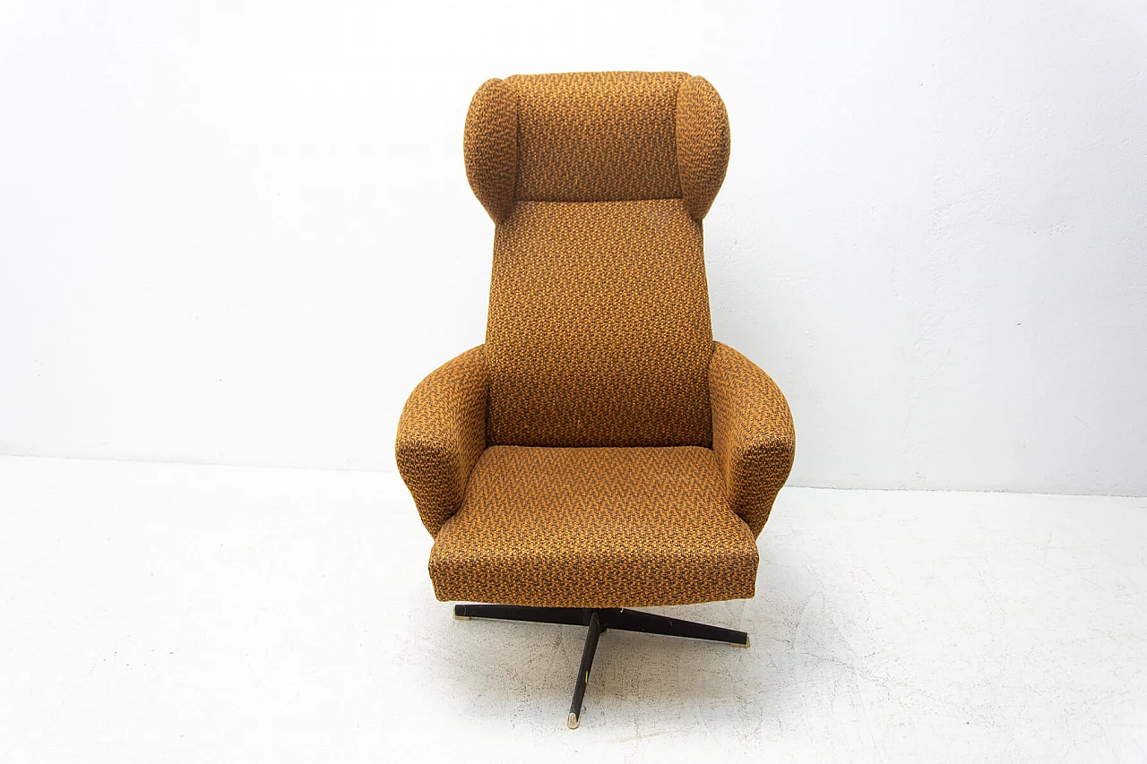 Czechoslovak swivel armchair with iron base, 1970s 1378177