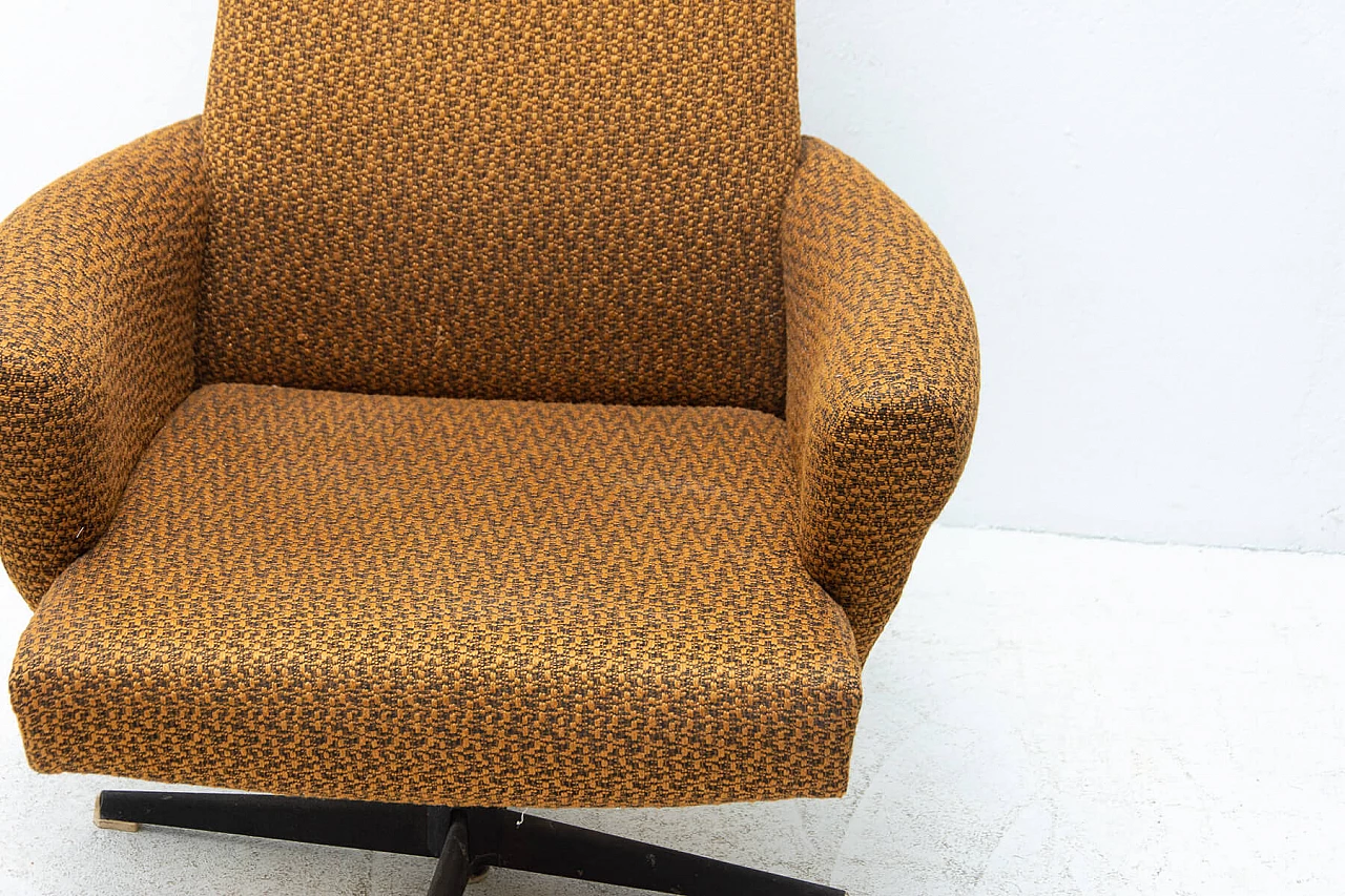 Czechoslovak swivel armchair with iron base, 1970s 1378179