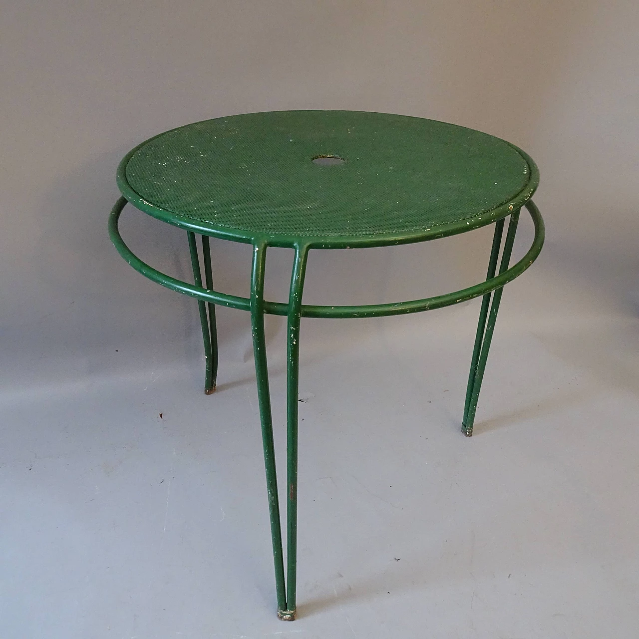 Tavolo da giardino in ferro verde, anni '50 1378204