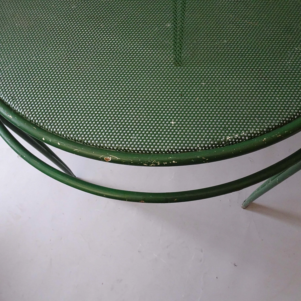 Tavolo da giardino in ferro verde, anni '50 1378210
