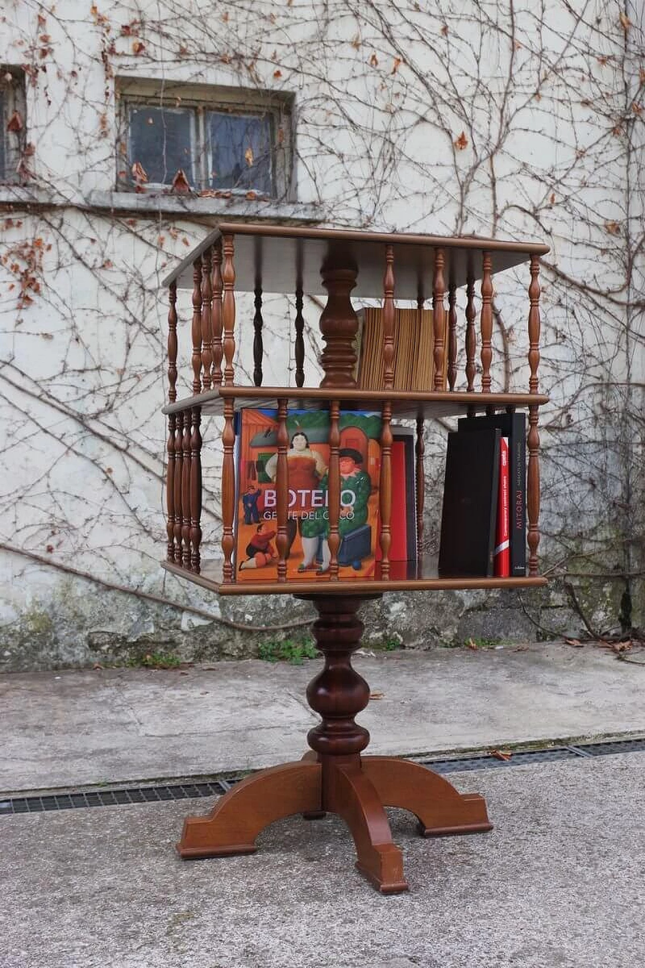 Swivel beech bookcase, 1950s 1378270