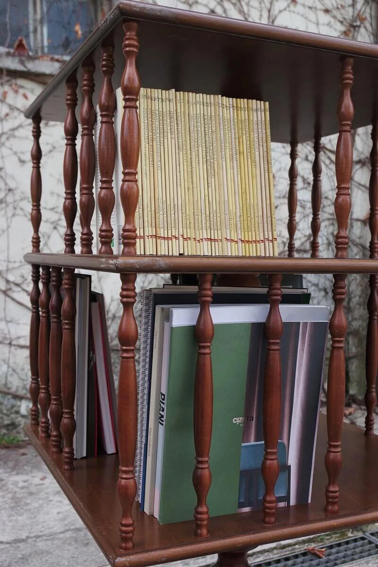 Swivel beech bookcase, 1950s 1378277