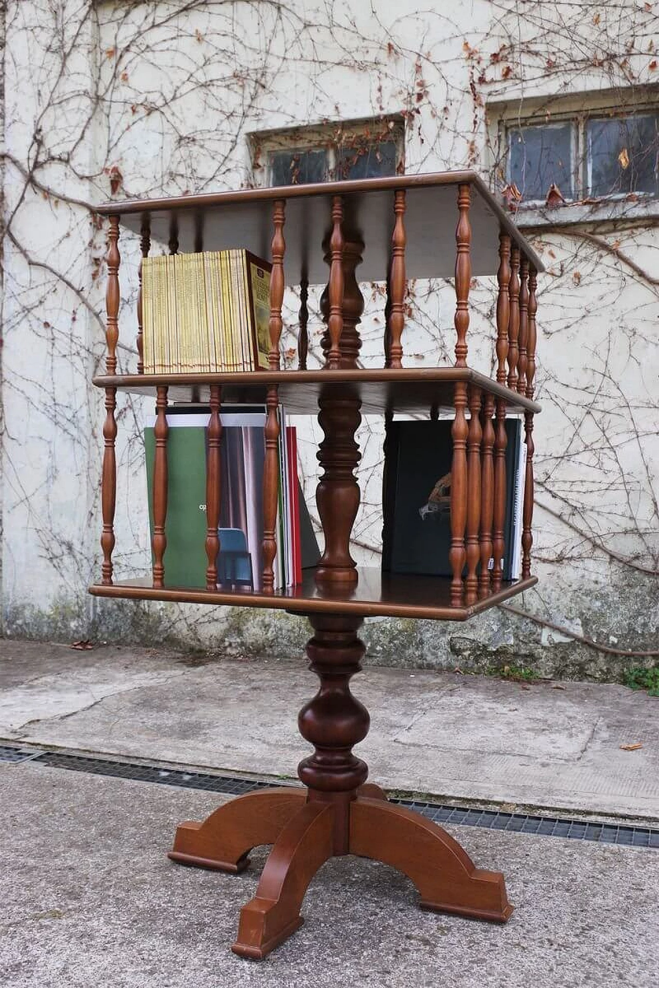 Swivel beech bookcase, 1950s 1378281