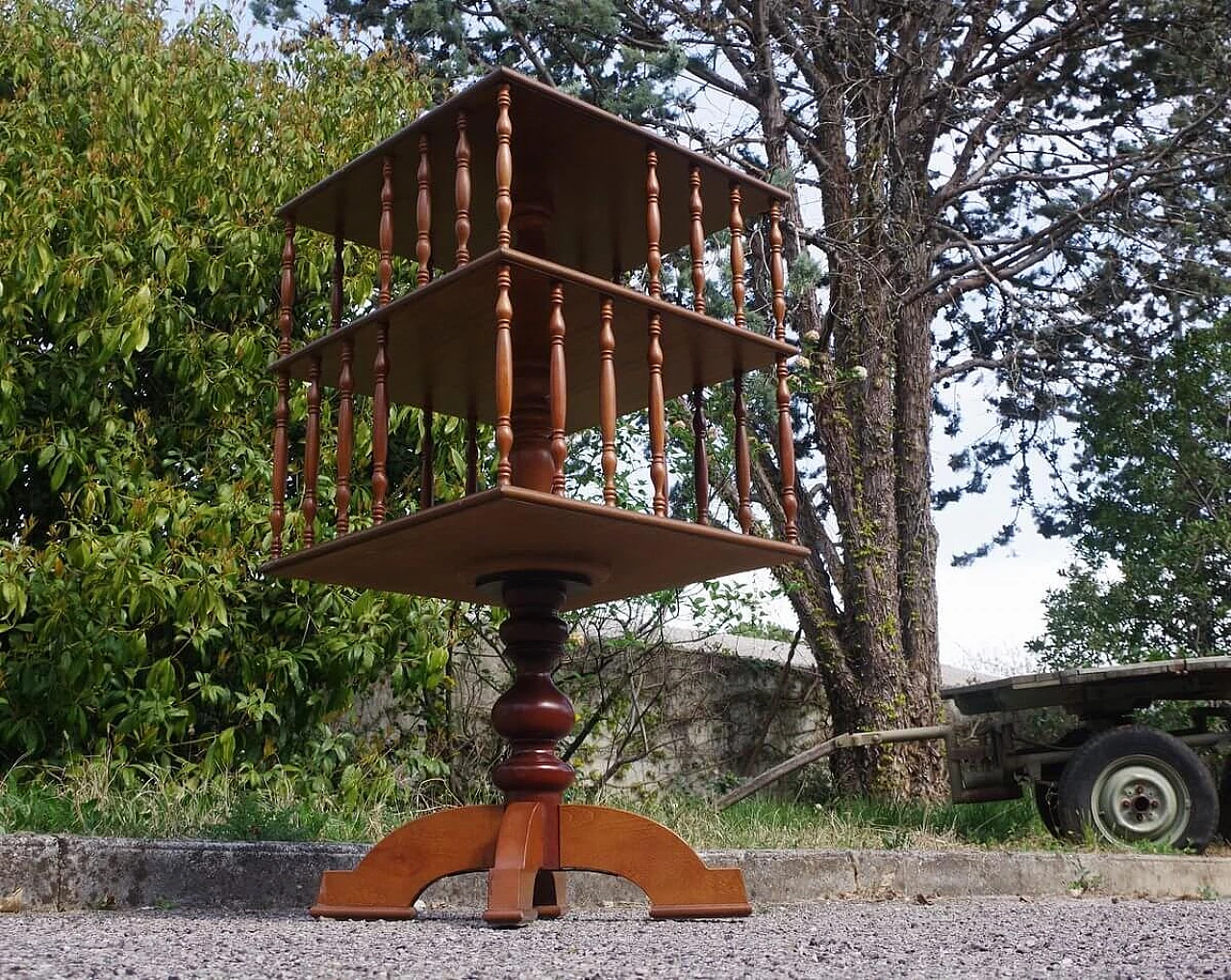 Swivel beech bookcase, 1950s 1378282