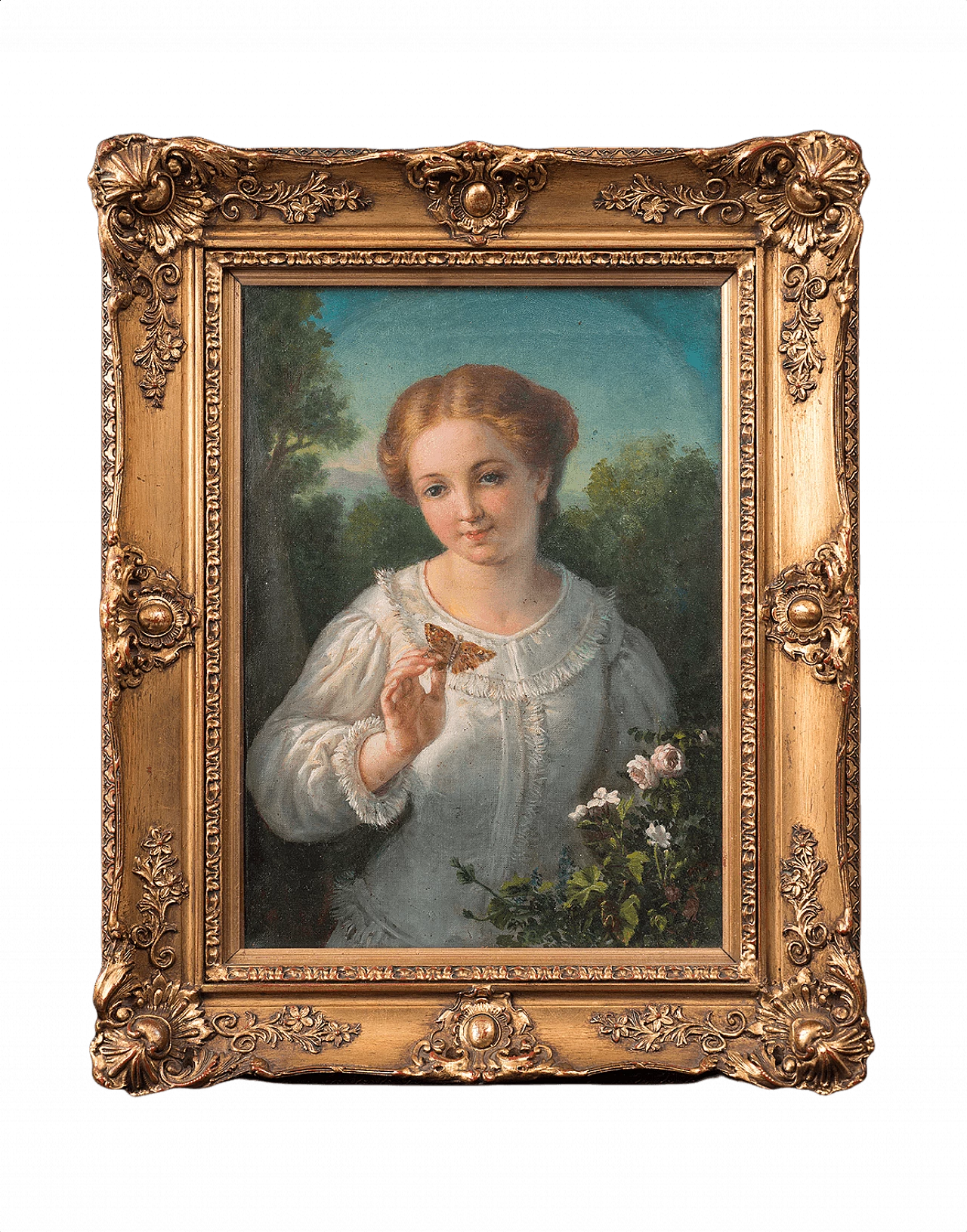 Donna immersa tra la natura alla maniera di Gioacchino Toma, '800 1378319