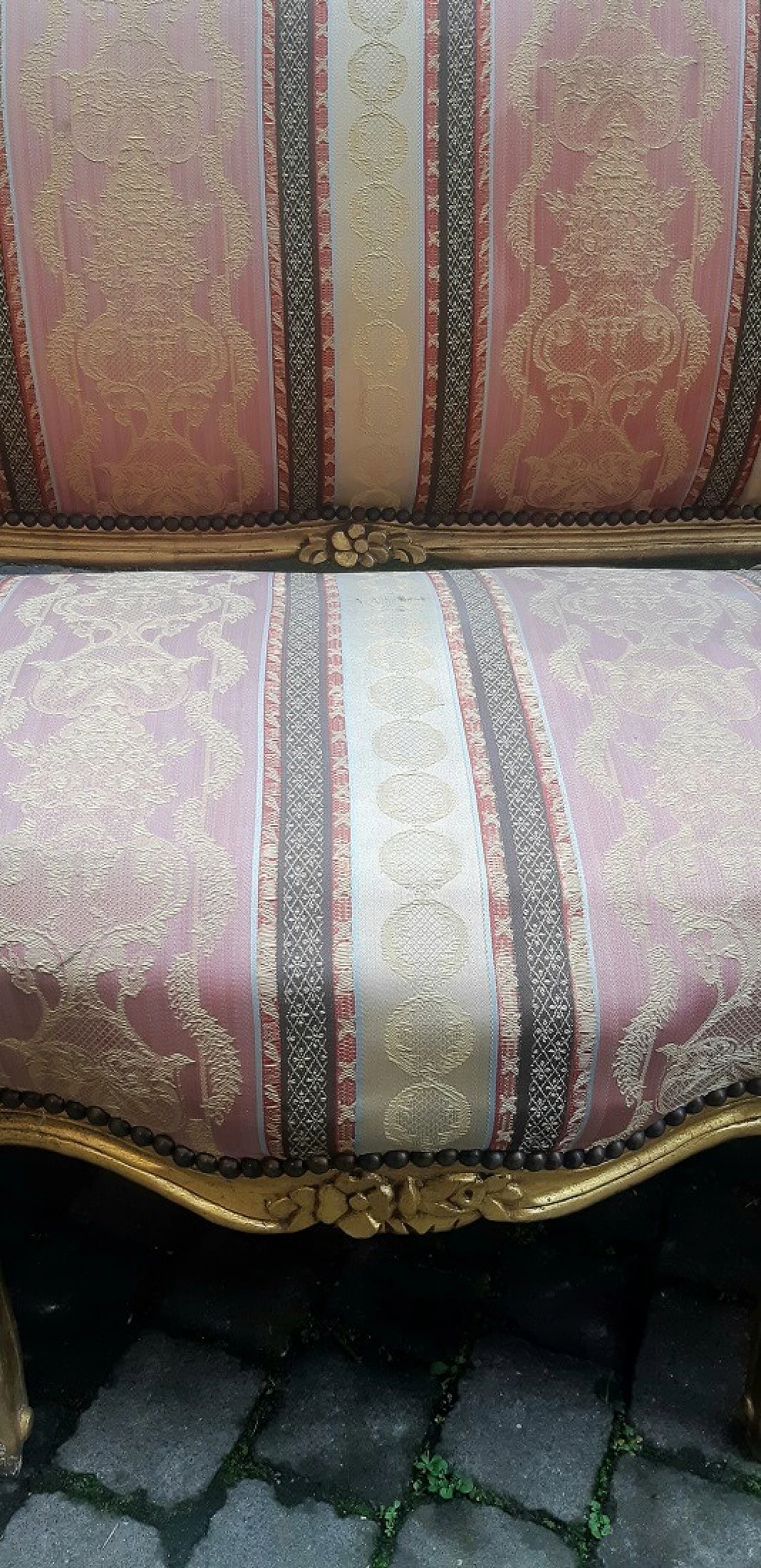 Sofa and two armchairs in gilded wood, 19th century 1378542