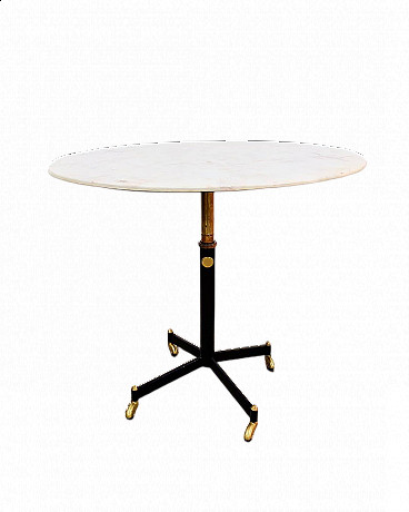 Wheeled table with marble top by Gio Ponti, 1960s