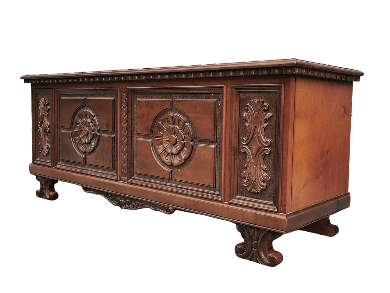 Wooden carved chest, 1970s 1379083