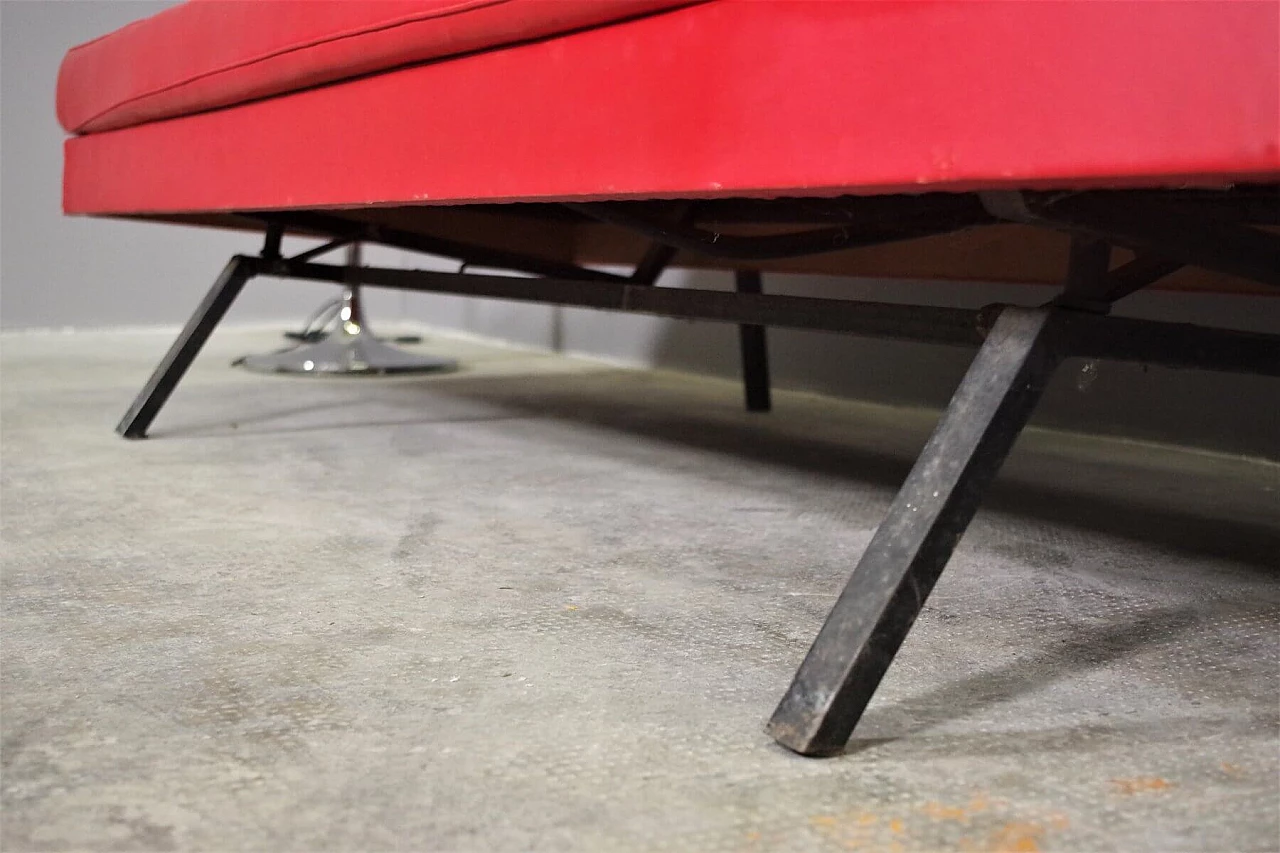 Divano Letto anni ‘70 pelle rossa Pirelli 1379144