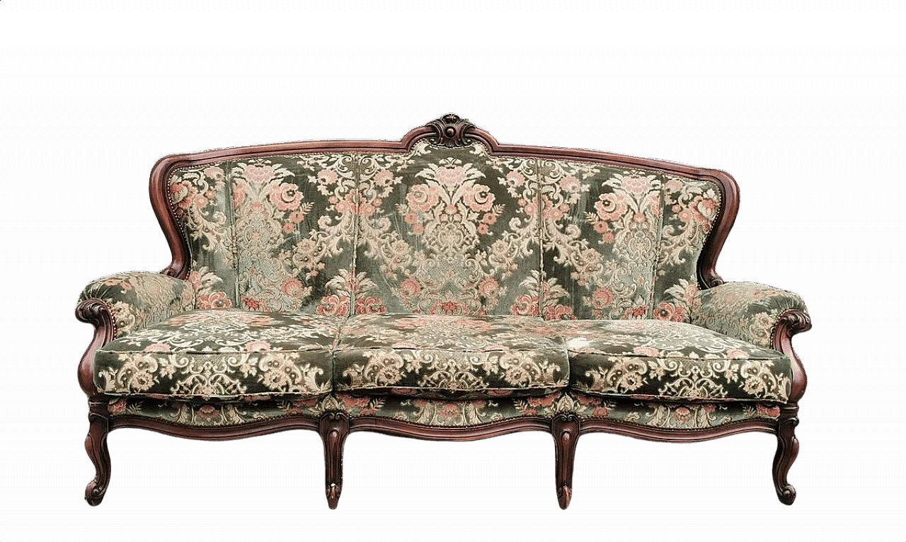 Baroque three-seater sofa, 1970s 1379182