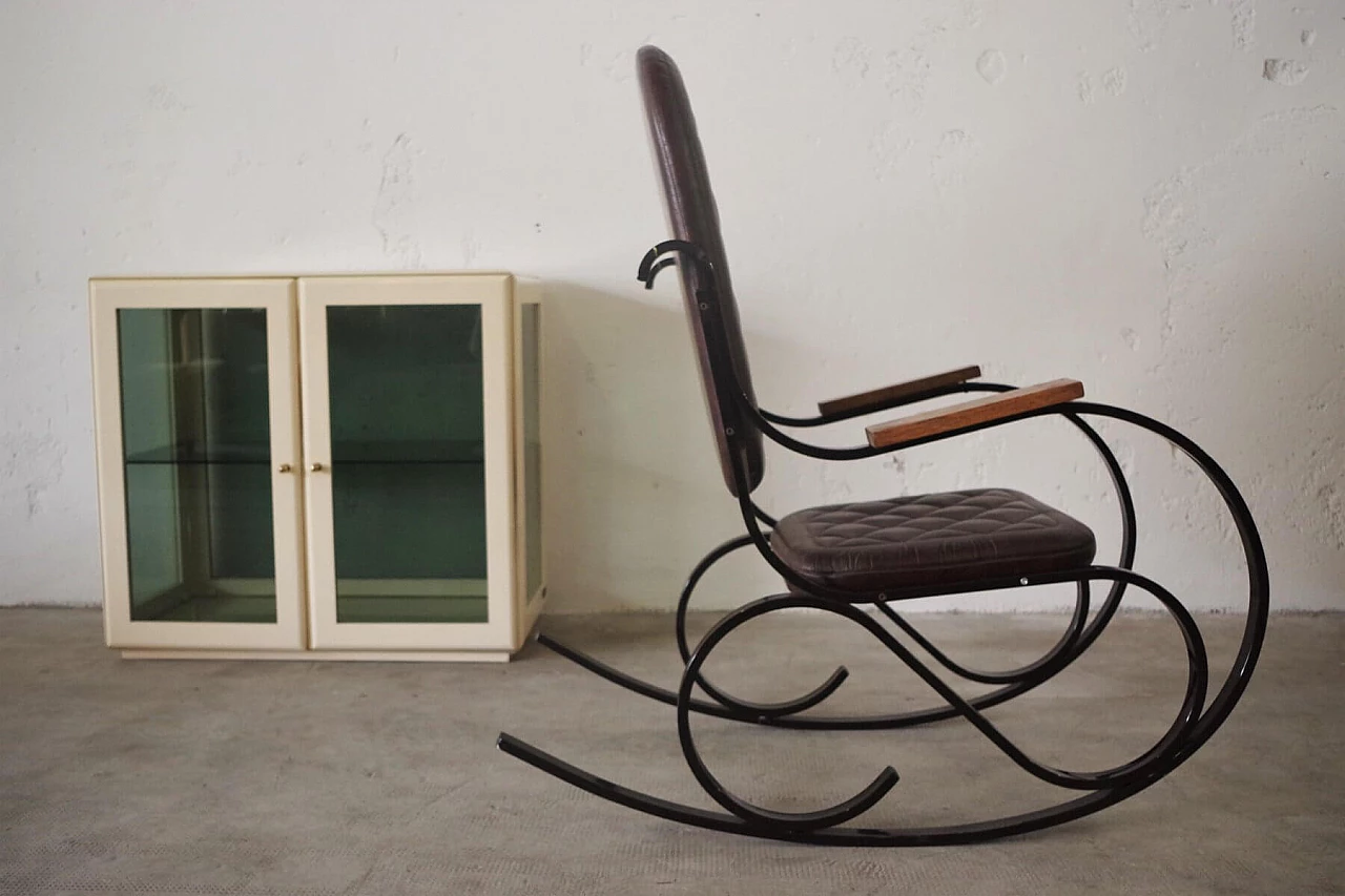 Rocking chair with lacquered iron structure, 1950s 1379419