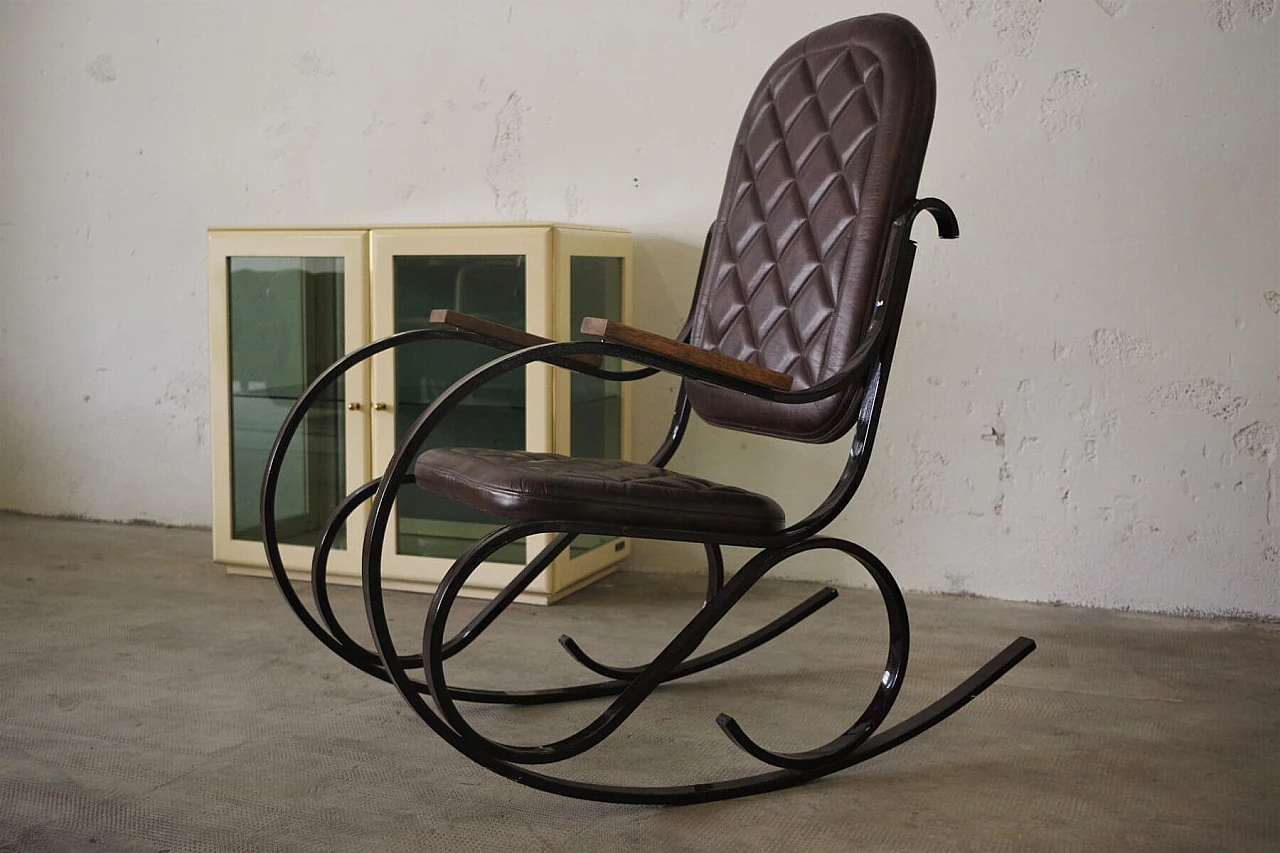 Rocking chair with lacquered iron structure, 1950s 1379420
