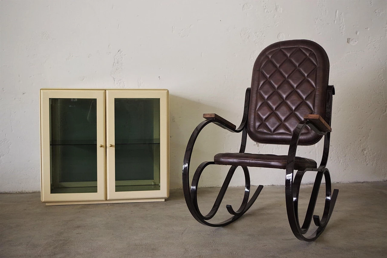 Rocking chair with lacquered iron structure, 1950s 1379421