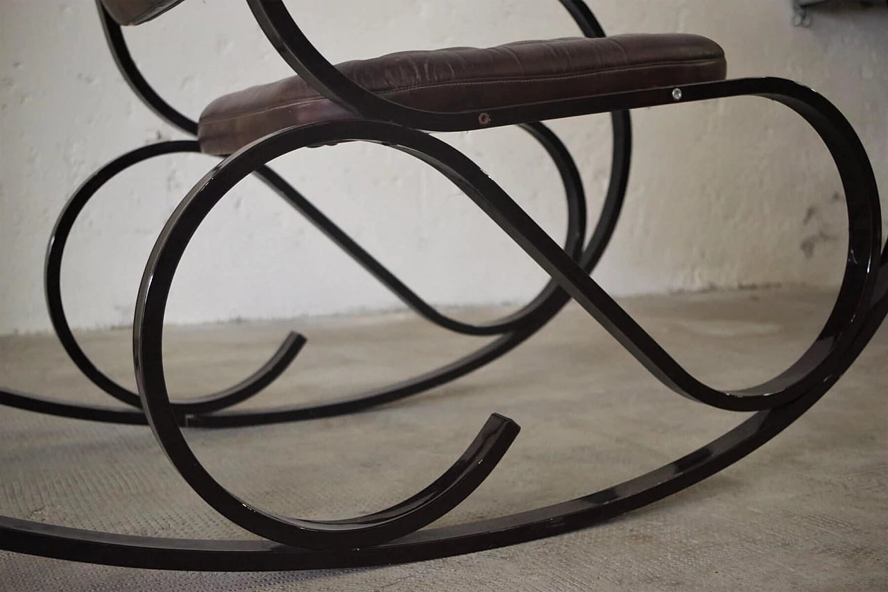 Rocking chair with lacquered iron structure, 1950s 1379423