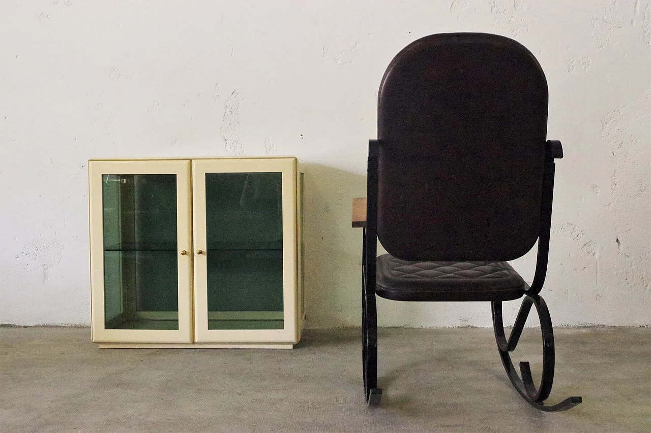 Rocking chair with lacquered iron structure, 1950s 1379424