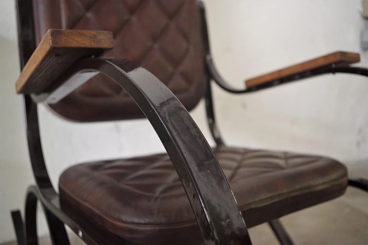 Rocking chair with lacquered iron structure, 1950s 1379432