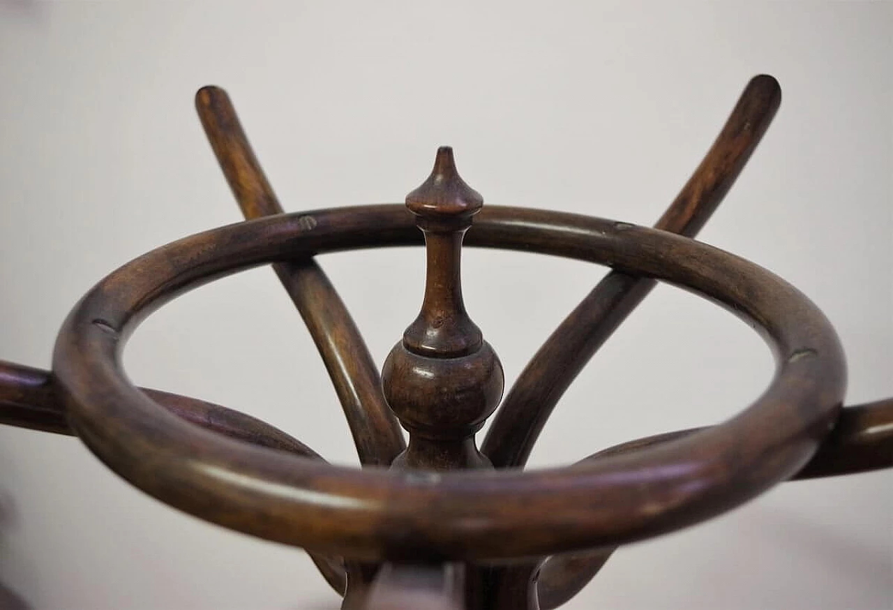 Thonet-style curved beech coat rack, 1940s 1379609