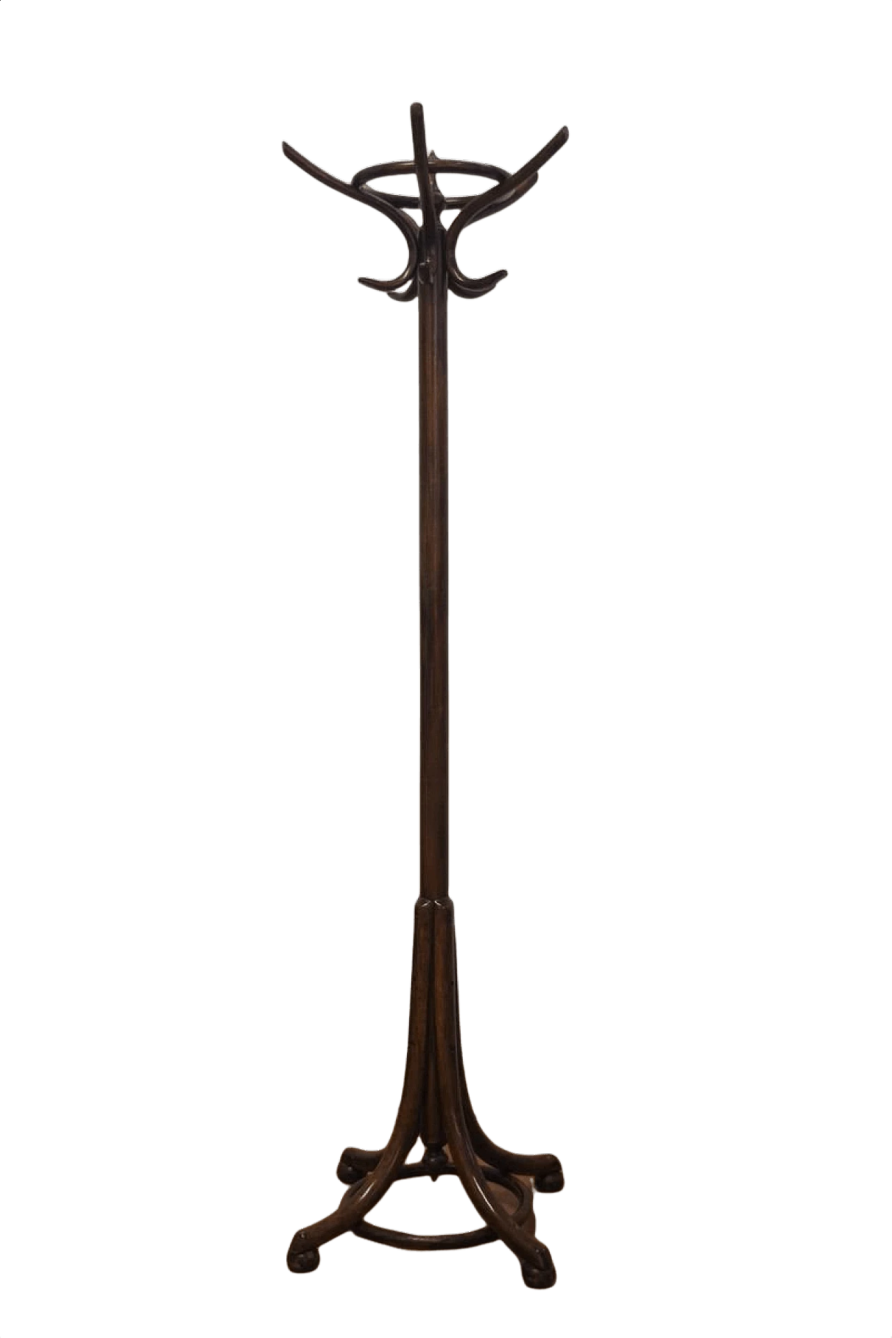 Thonet-style curved beech coat rack, 1940s 1379615