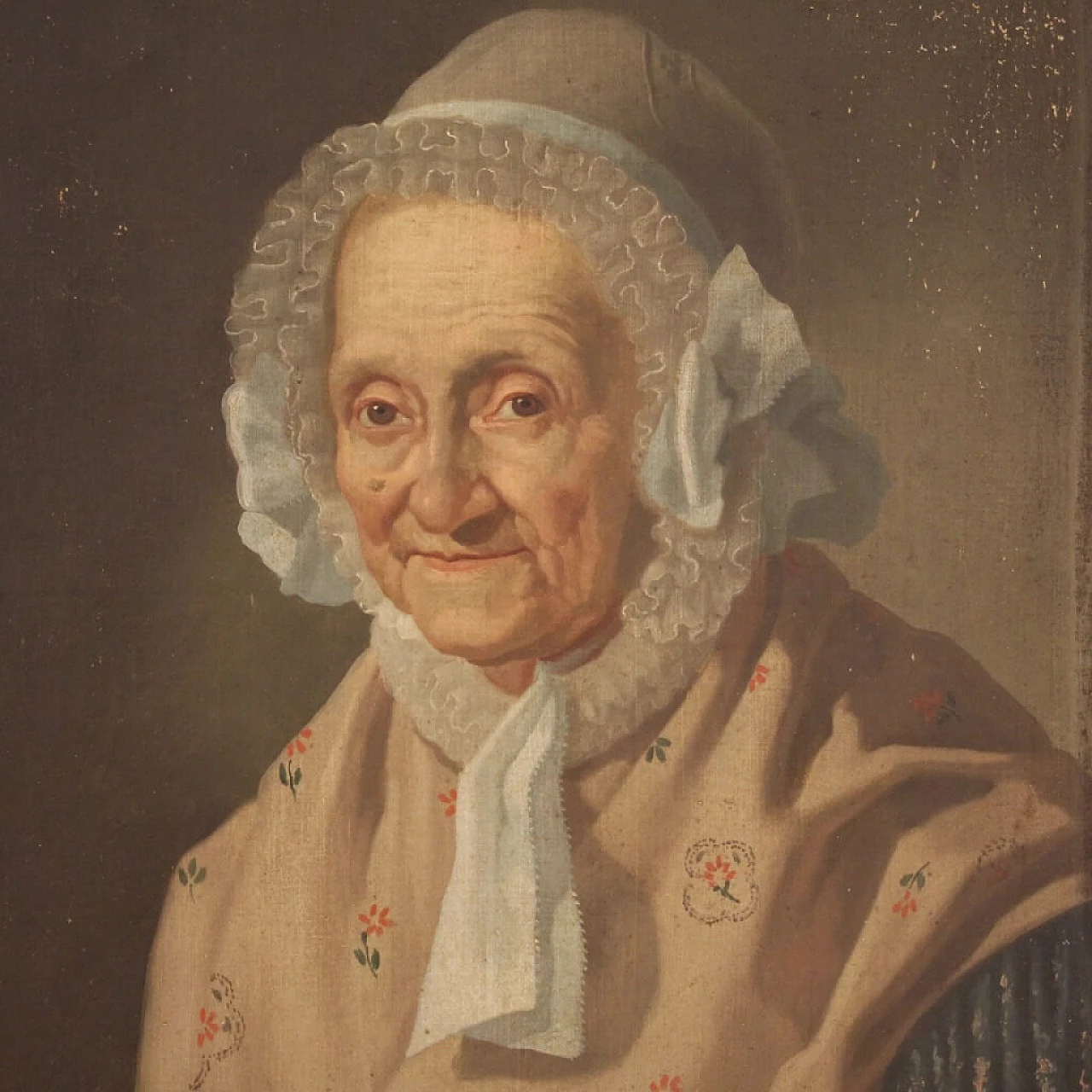 Ritratto di donna anziana, dipinto italiano olio su tela, '800 1379620