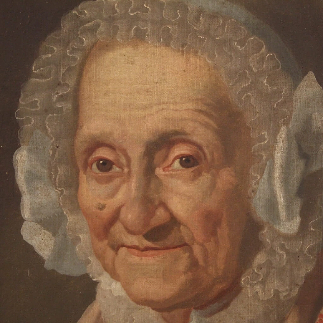 Ritratto di donna anziana, dipinto italiano olio su tela, '800 1379623