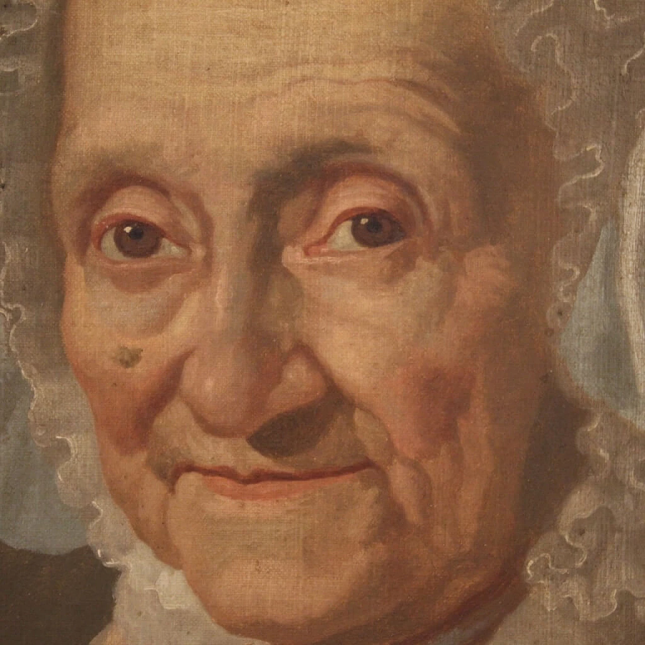 Ritratto di donna anziana, dipinto italiano olio su tela, '800 1379627