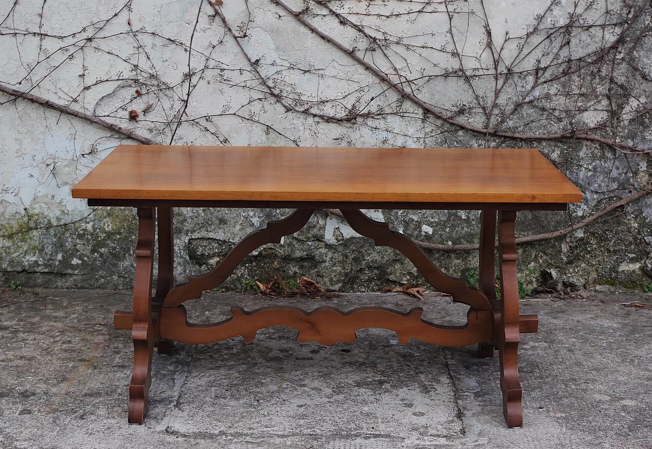 Wooden coffee table with carved base, 1960s 1379646