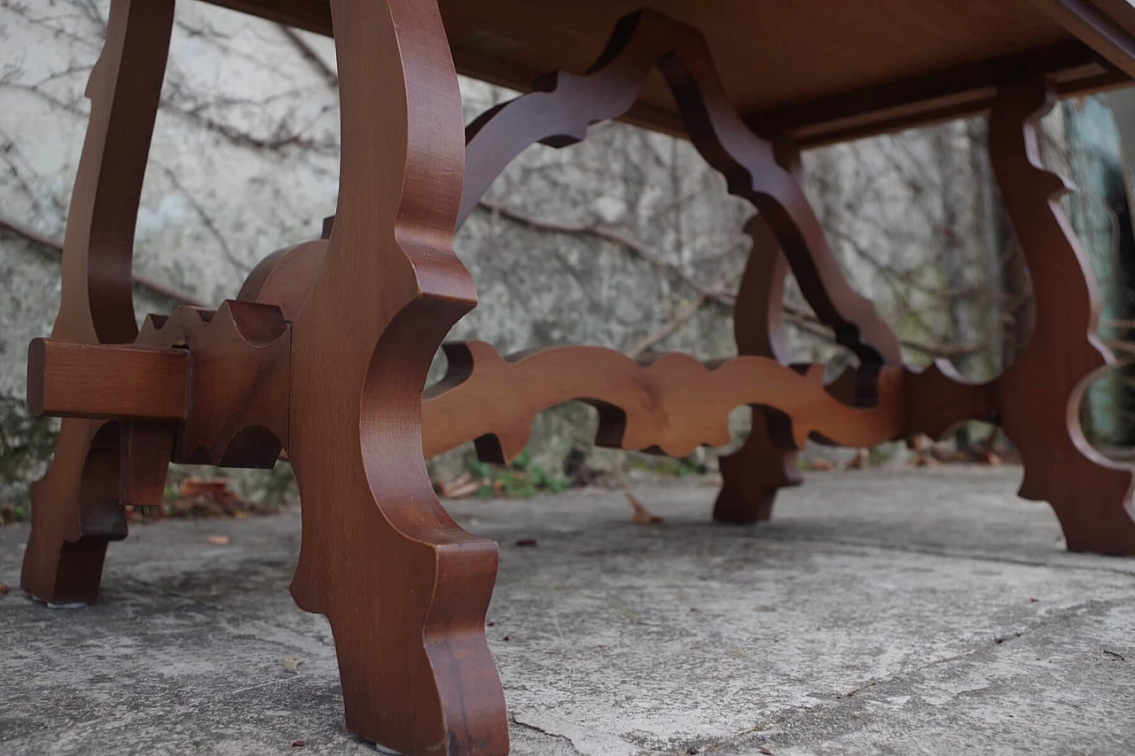 Wooden coffee table with carved base, 1960s 1379656