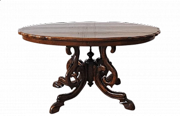 Carved walnut coffee table, 19th century