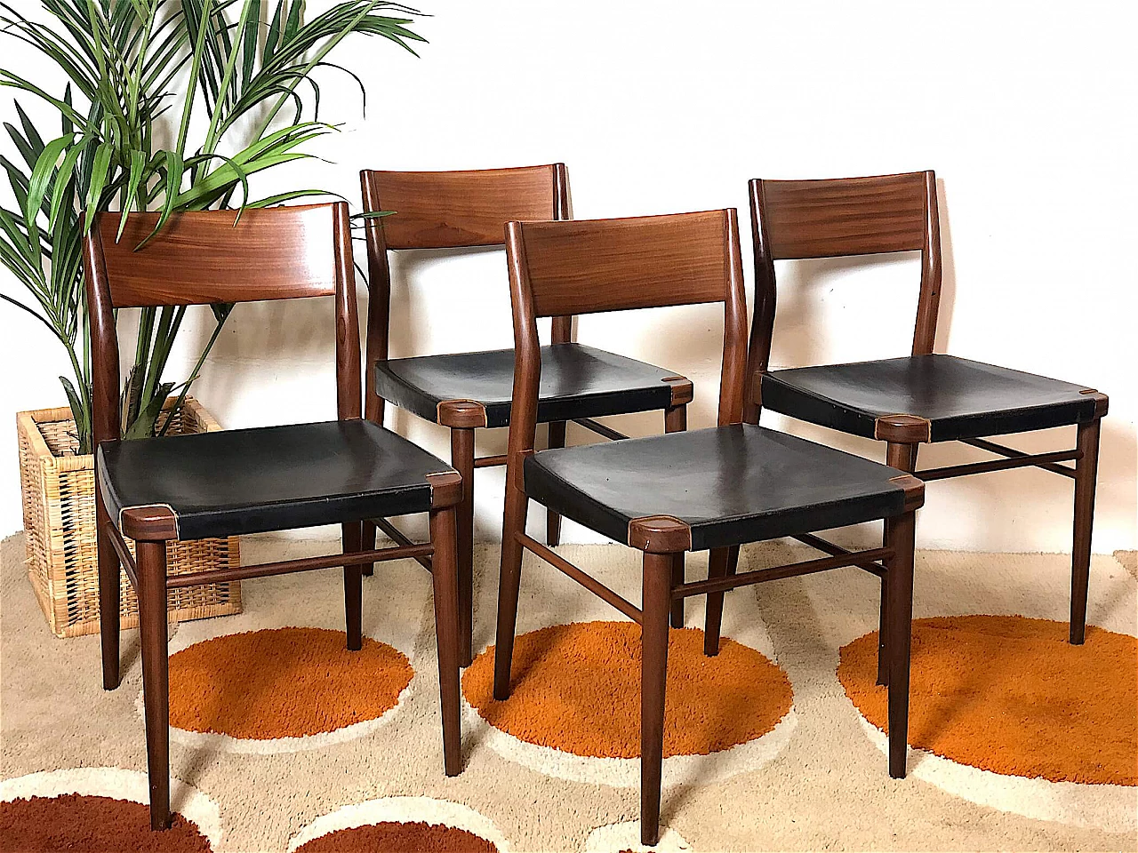 4 Danish teak chairs, 60s 1379780