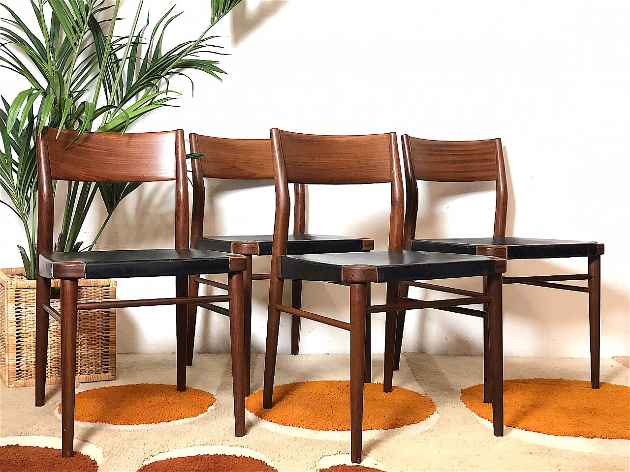 4 Danish teak chairs, 60s 1379781