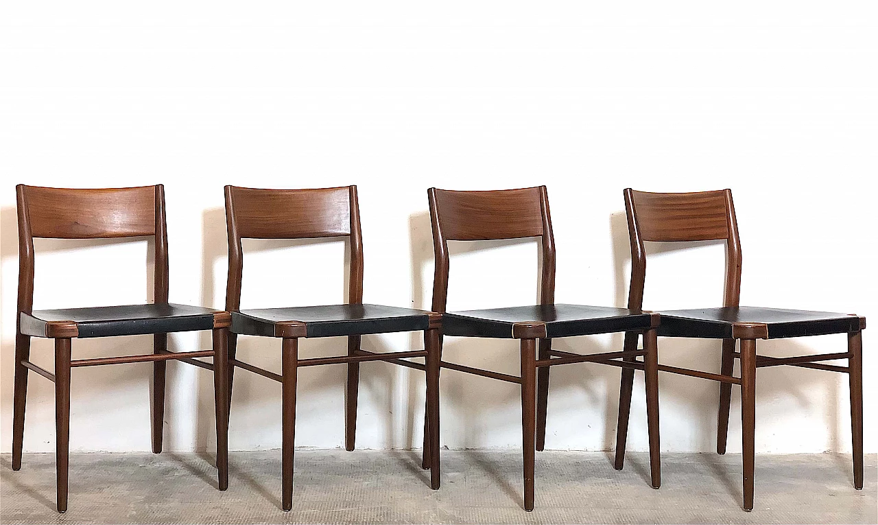 4 Danish teak chairs, 60s 1379782