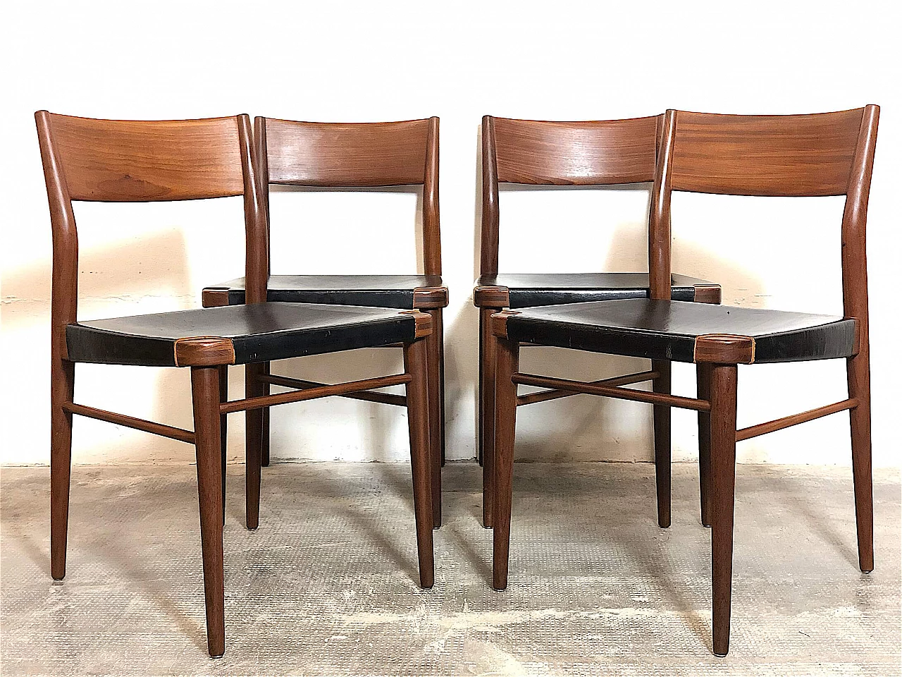4 Danish teak chairs, 60s 1379789