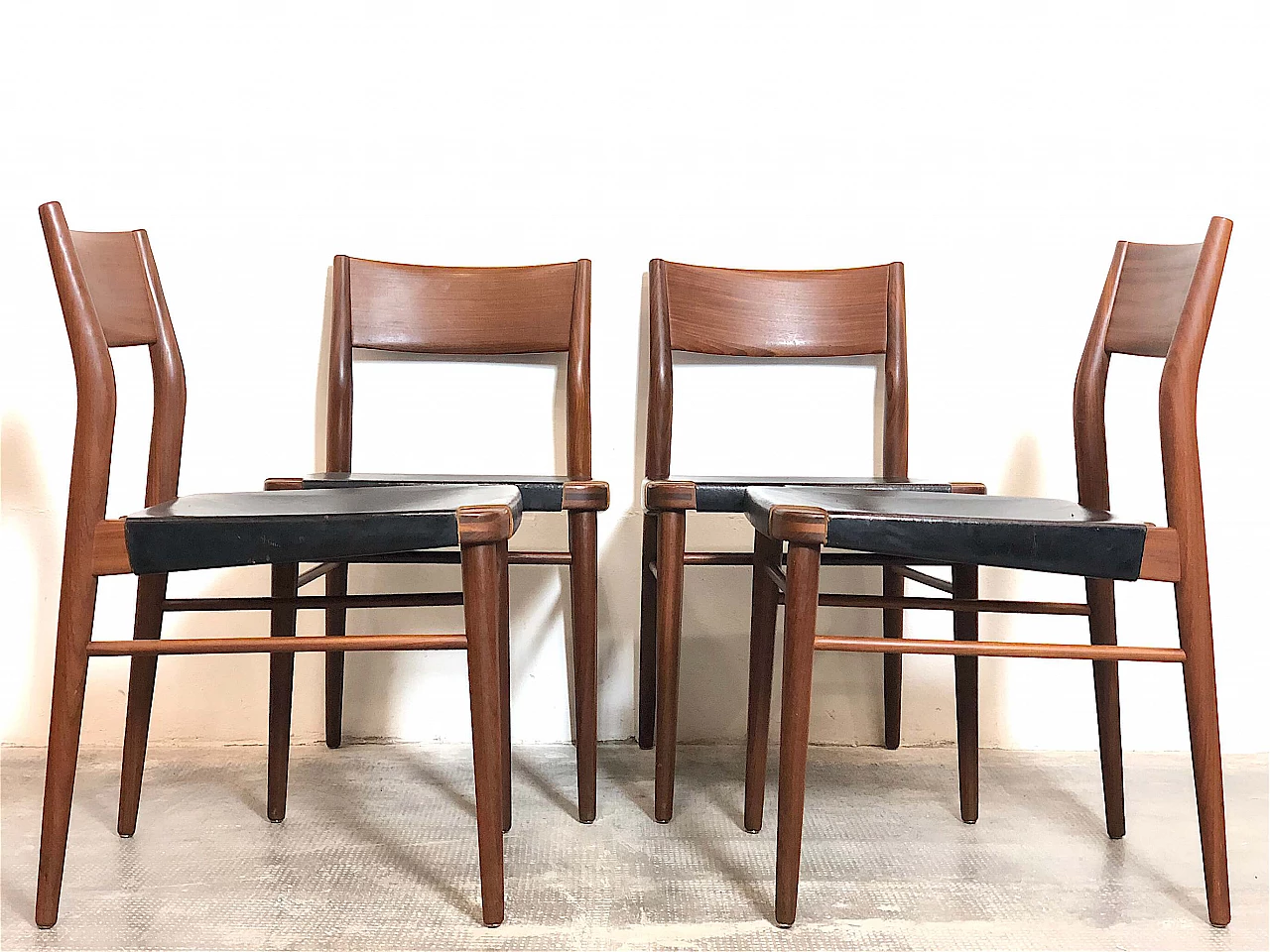 4 Danish teak chairs, 60s 1379790