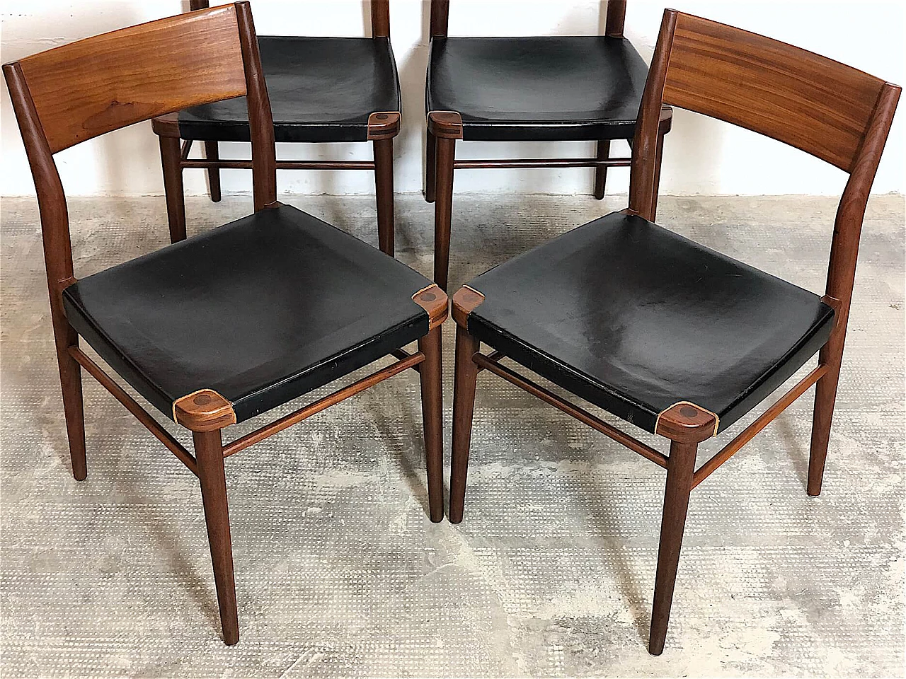 4 Danish teak chairs, 60s 1379792
