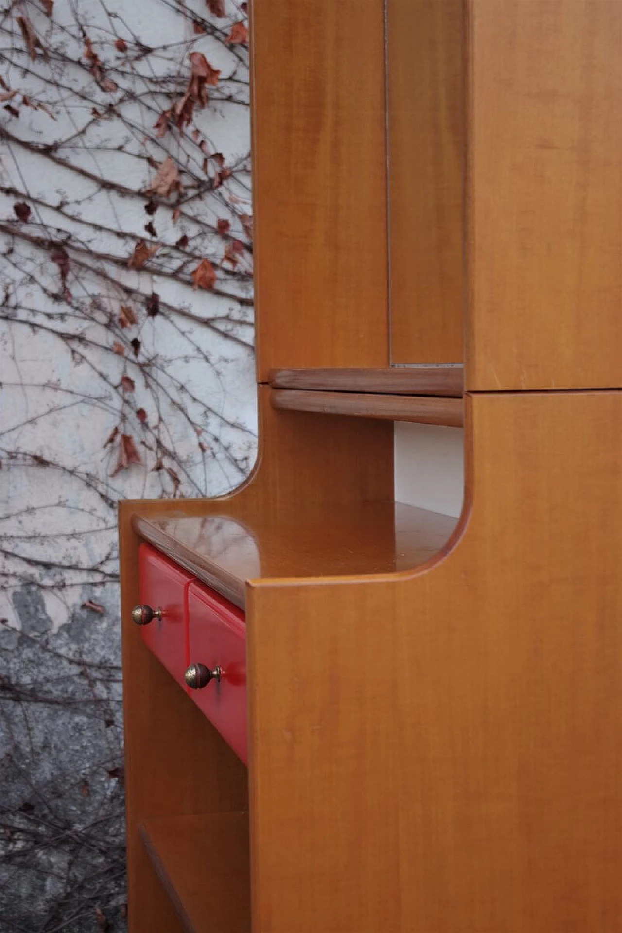 Beech wood entrance cabinet with mirror, 1970s 1379794