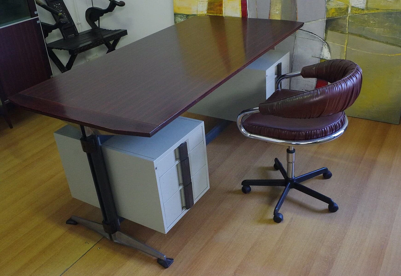 Office desk with display case by Giaiotti spa, 1960s 1379831