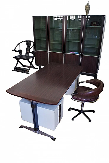 Office desk with display case by Giaiotti spa, 1960s